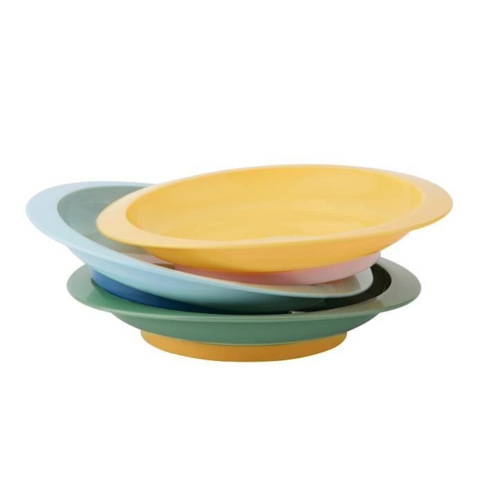 Badabulle Set of 3 non-slip and unbreakable plates, 12m+