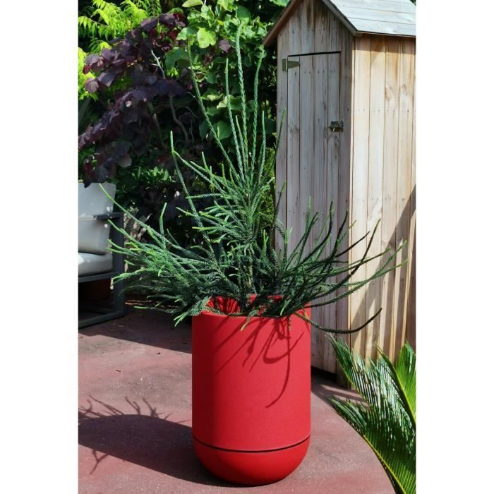RIVIERA - Tulip flower pot - granite D40 - red