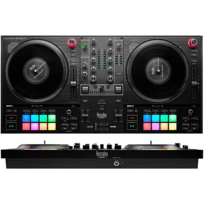 HERCULES DJCONTROL INPULSE T7 - Black motorized DJ controller with two decks