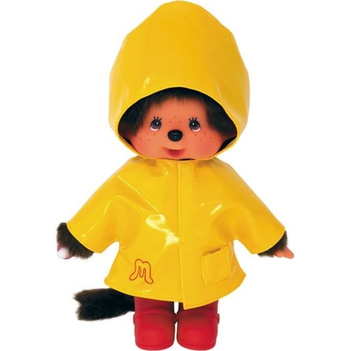 BANDAI Monchhichi - Iconic raincoat 20 cm - Yellow