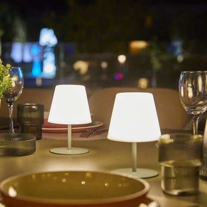 Set of 2 cordless table lamps - LUMISKY - TWINS - Olive - H16 cm - LED