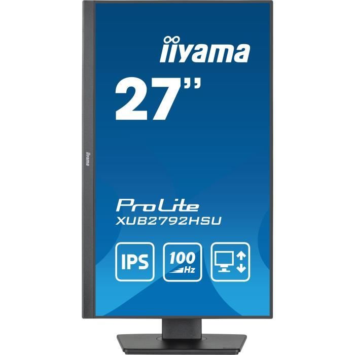 PC screen - IIYAMA PROLITE XUB2792HSU-B6 - 27 1920x1080 - IPS panel - 0.4ms - 100Hz - HDMI / DisplayPort - Height adjustable + Pivot