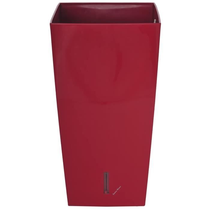 Riviera Square flower pot Eva New Plastic - 37 x 37 x H 68.5 cm - 69 l - Red