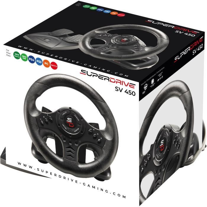 SUBSONIC - SV450 - Racing Wheel - Compatible Xbox Series, Switch, PS4, Xbox One, PC (programmable)