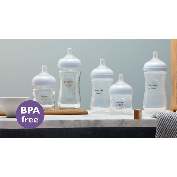 Newborn Kit - PHILIPS AVENT - Natural 3.0 - 2 125ml Bottles + 2 260ml Bottles + Ultra Soft Pacifier 0-6M + Bottle Brush