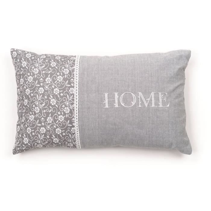 Cushion - TODAY - CHARME - Printed x Chambray x Capucine Embroidery - 30 x 50 cm