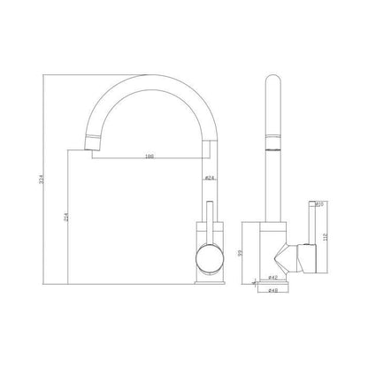 ROUSSEAU Kitchen mixer tap Køben - Without shower - Rose gold