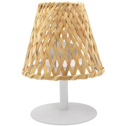 Cordless table lamp - LUMISKY - IBIZA - H26 cm - Natural bamboo - Warm white and white LED