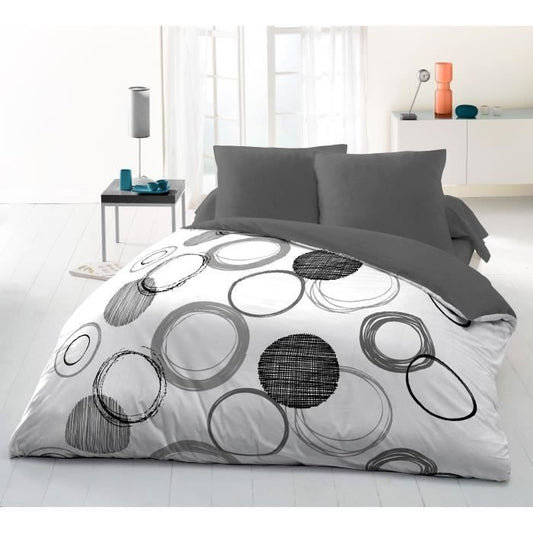 Audace microfiber duvet set - 1 duvet cover 240x260 cm + 2 pillowcases 63x63 cm - Light gray - Home Linen Passion