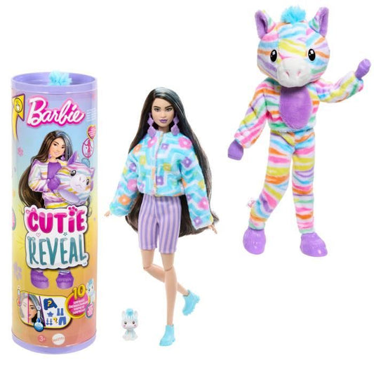 Barbie-Barbie Cutie Reveal-Zebra Doll Colorful Dream with 10 Surprises HRK39