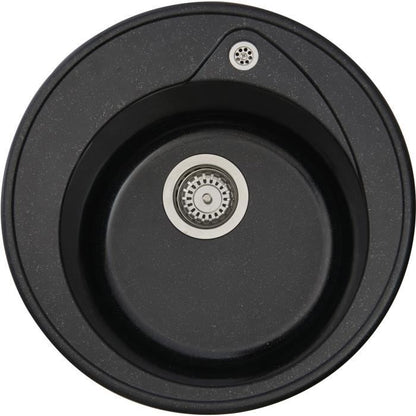 Stradour Sink To Built Ronda, in SMC Black Slope - 06, 1 Bac, Dim. Ø 49 cm, Manual emptying