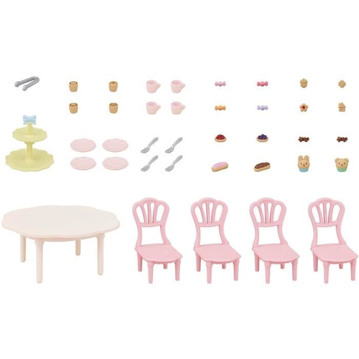 The snack table - SYLVANIAN FAMILIES - 5742 - Table set with chairs, dishes and pastries
