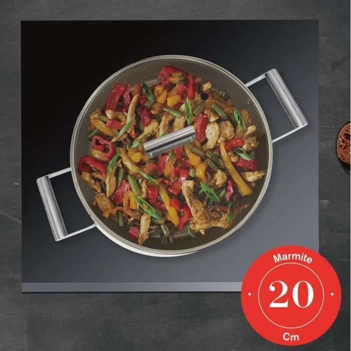 Pot - ARTHUR MARTIN - AM0063 - 20 cm with lid - Forged aluminum - All heat sources including induction + oven