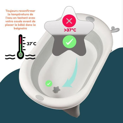 Folding bathtub - 23x80x49 cm - Grey white - LOOPING