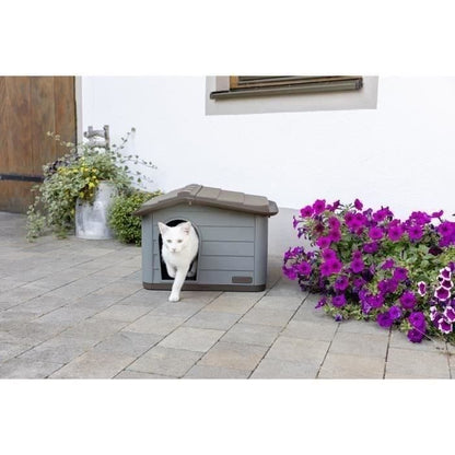 House for cats Paola Eco Kerbl - 60 x 51 x 41 cm - gray and brown - recycled plastic