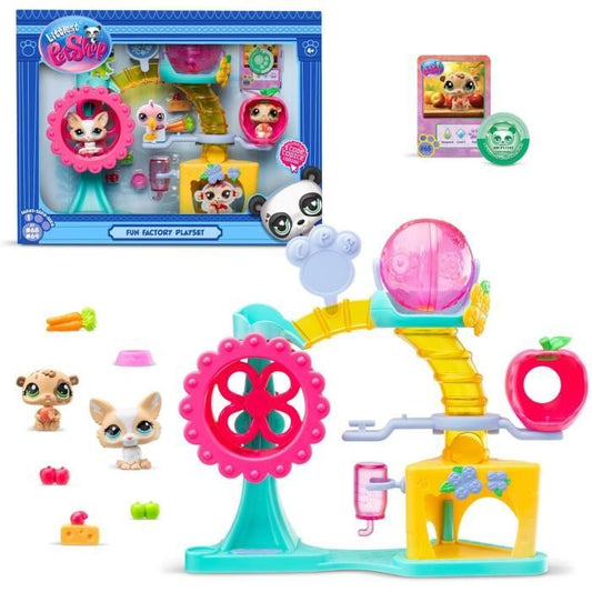 BANDAI - Littlest Pet Shop - Fun Factory Box - Playset with 2 animals, decor and accessories - BF00519