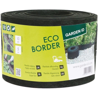 Recycled rubber garden edging - GARDEN ID Eco Border - 5 m H10 cm - Indestructible - Flexible, straight or curved installation.