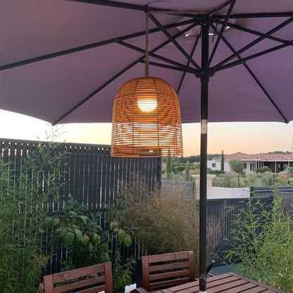 Nomad suspension - LUMISKY - HANG BOHEME - H35 cm - Polyrattan with rope - Warm white and dimmable white LED