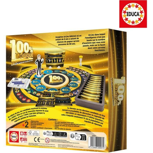 Board game - EDUCA - 100% Logic: The Answer is before your eyes - Adapted from the TV show for 8 year olds
