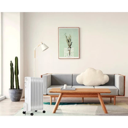 Electric oil bath radiator - 2000 watts - Oceanic - 3 powers - 9 elements - Mobile - White