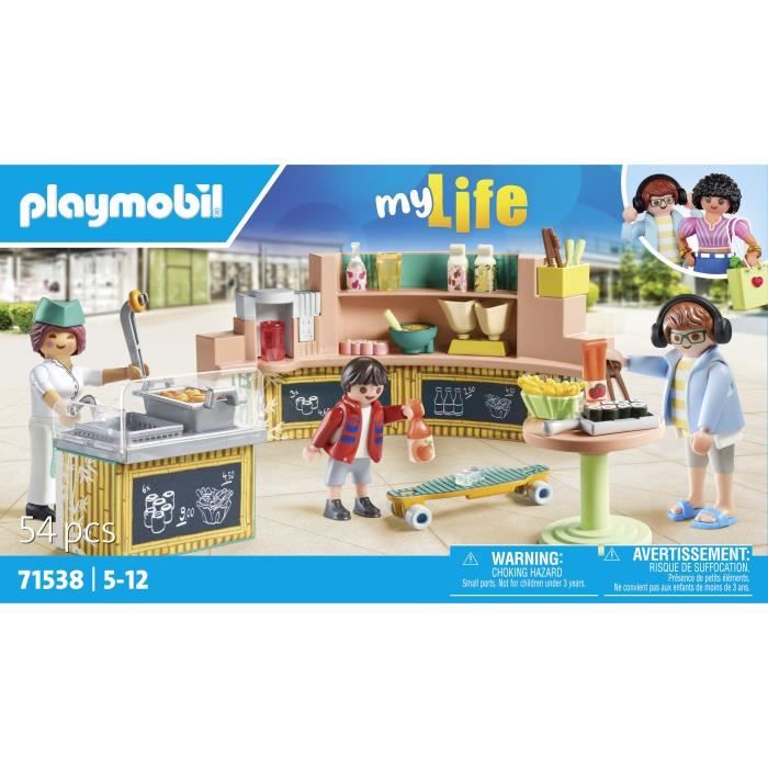 PLAYMOBIL 71538 Fast Food Stand, My Life, 54 pieces, Ages 5 and up