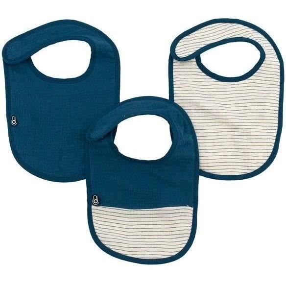 Pack of 3 bibs - DOMIVA - 0-6 months - Cotton gauze - Indigo