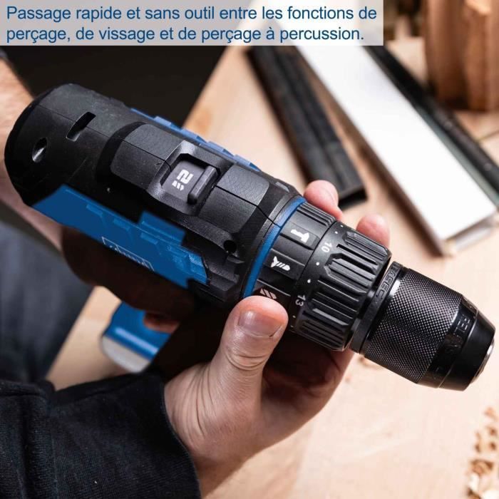 Impact drill - SCHEPPACH - 20V IXES - Torque 45 Nm - 13mm chuck - without battery or charger - C-CD45-X
