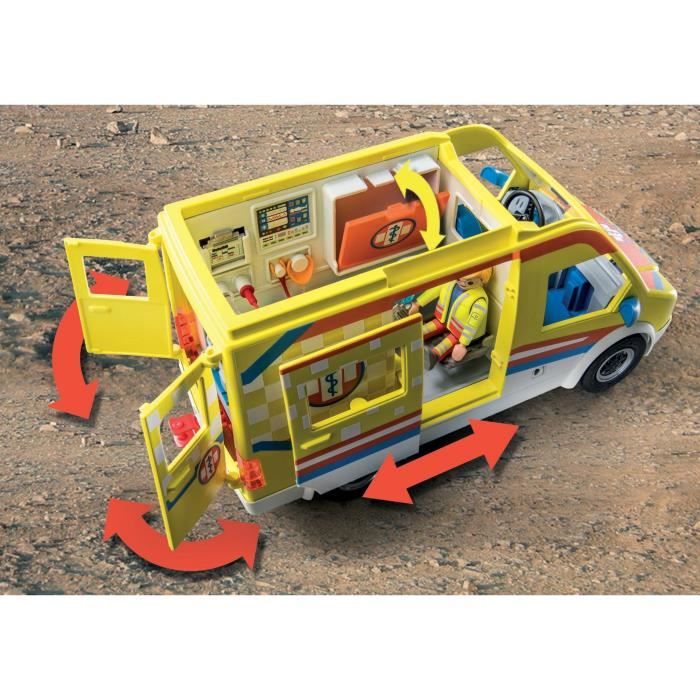 PLAYMOBIL - 71202 - City Action Les Subcutors - Ambulance with light and sound effects