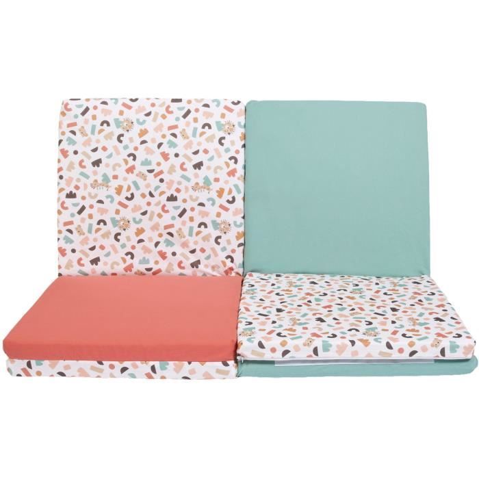 Maxi Malin play mat - TINEO - 5-in-1 evolving mat - 180 x 120 cm - Geometric / Funny animals