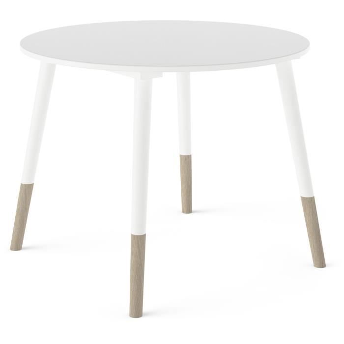 Set 1 table + 2 chairs - FIMIANA - Scandinavian style - Matt white / Kronberg oak - DEMEYERE