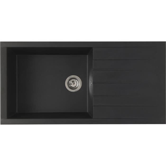 STRADOUR Sink built in CUBE, in SMC BLACK STRAW - 06, 1 tray, dim. 100 * 50 cm, manual emptying