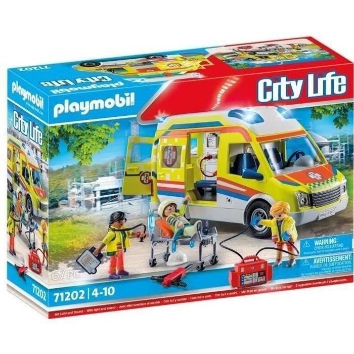 PLAYMOBIL - 71202 - City Action Les Subcutors - Ambulance with light and sound effects