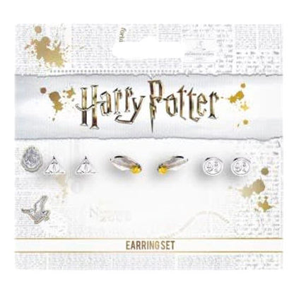 Harry Potter Deathly Hallows Golden Snitch Platform earrings set