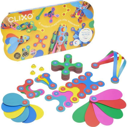Magnetic Construction Set - GIPSY TOYS - Rainbow Pack CLIXO - 42 pieces - From 4 years old - Eco-friendly