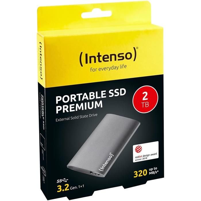 External SSD hard drive - INTENSO - PREMIUM - 2 TB - Gray