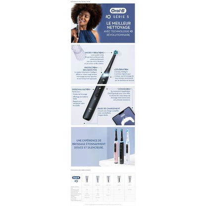 Oral-B iO 5 Pack of 2, Black and White Electric Toothbrushes, 2 Brush Heads
