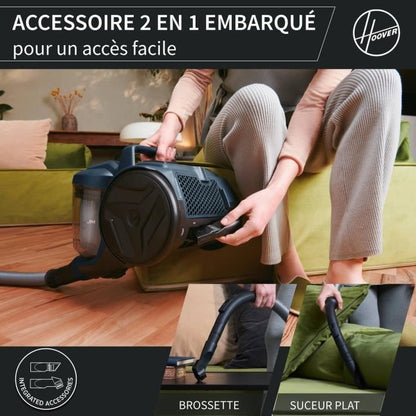 Bagless cylinder vacuum cleaner - HOOVER - HP110HM - 700 W - 78 dBA - 2 L - Blue