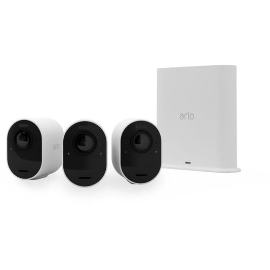Arlo Ultra 2 - 3-Pack Wireless WiFi Surveillance Cameras - White - 4K - 6-Month Battery - 180° Field of View