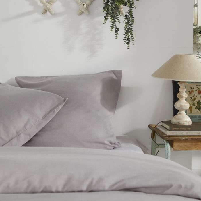 Duvet cover - TODAY - CHARME - Chambray - Light gray Constance - 260 x 240 cm
