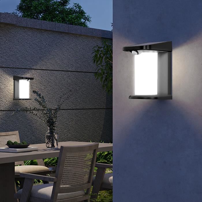 Set of 2 solar projectors - LUMISKY - LUSTY - H18 cm - Wall light with motion detector - white LED