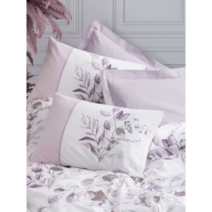 Bedding set - 1 duvet cover 220 x 240 cm + 2 pillowcases 60 x 60 cm - 100% cotton - Lilac