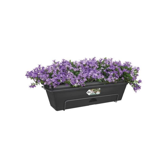Elho Balconiere Green Basics Allin1 50 - Exterior & Balcony - L 25.7 x W 47.3 x H 16.7 cm - Living black