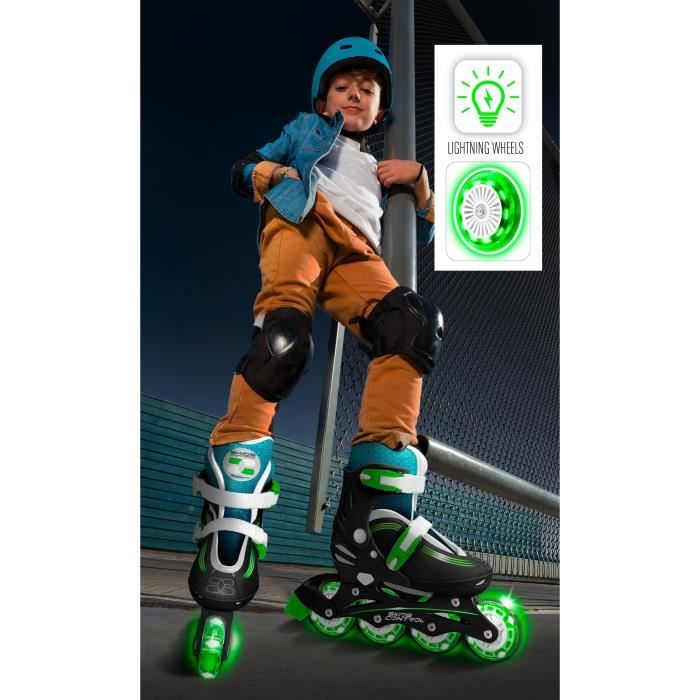 STAMP - Adjustable Inline Skates - Light Up Wheels - Skids Control