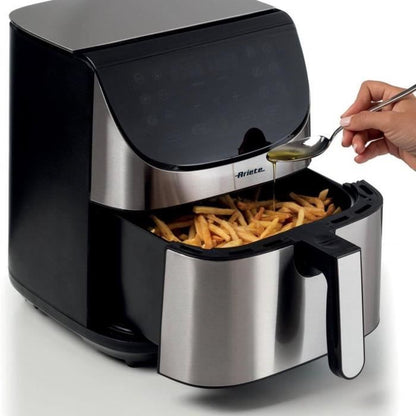 ARIETE digital oil-free fryer - brushed stainless steel - XXL 2 kilos - Model 4628