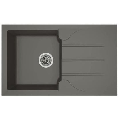 Stradour Sink Kitchen Eating 1 Bac + 1 Aloa Drautary - Resin - 81 x 50 cm - Concrete gray