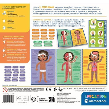 Montessori - Clementoni - The Human Body - Educational game to learn how the body is made inside and out - D