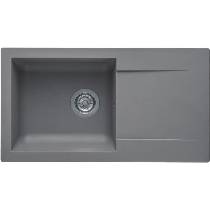 Stradour Sink to Einna Einna, in SMC Gray Concrete - 16, 1 Bac, Dim. 78 * 43.5 cm, Manual emptying