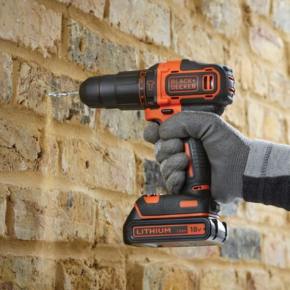 Cordless hammer drill - BLACK & DECKER - BDCHD18S32-QW - 18 V - 1 Battery 1.5 Ah