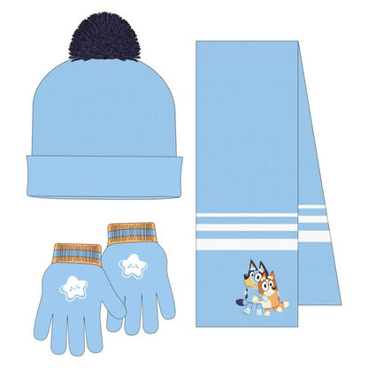 Bluey winter set snood hat gloves