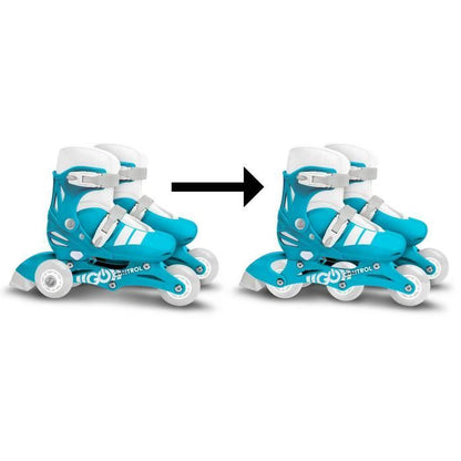 2-in-1 Inline Skates - STAMP - SKIDS CONTROL - 3 wheels - Size 27-30 - Unisex